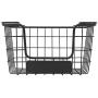 BirdRock Home Stacking Wire Market Baskets with Chalk Label - Set of 2 - Fruit Vegetable Produce Metal Storage Bin for Kitchen Counter - Pantry Cabinet - Bathroom Shelves - Metallic Black