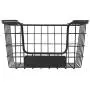 BirdRock Home Stacking Wire Market Baskets with Chalk Label - Set of 2 - Fruit Vegetable Produce Metal Storage Bin for Kitchen Counter - Pantry Cabinet - Bathroom Shelves - Metallic Black