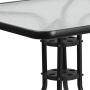 Flash Furniture 31.5 Square Tempered Glass Metal Table