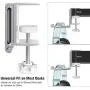 Foldable Headphone Hook Holder, Aluminum Headset Stand Hanger Clamp Under Desk Space Save Mount with Foldable Arm, Universal Fit All Headphones, Silver Foldable Headphone Hook Holder, Aluminum Headset Stand Hanger Clamp Under Desk Space Save Mount with Foldable Arm, Universal Fit All Headphones, Silver