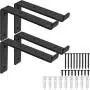 Shelf Brackets - Heavy-Duty & Extra Thick, Rustic Black Iron Finish, Includes Hardware, 4-PK - Multiple Sizes Available (9.25'') Shelf Brackets - Heavy-Duty & Extra Thick, Rustic Black Iron Finish, Includes Hardware, 4-PK - Multiple Sizes Available (9.25'')