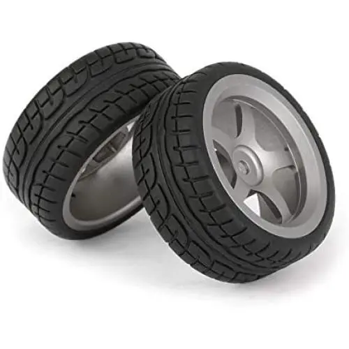 BQLZR Plastic RC 1:10 Drift Tires & Grey Aluminum Alloy 5 Spokes Wheels Pack of 4 BQLZR Plastic RC 1:10 Drift Tires & Grey Aluminum Alloy 5 Spokes Wheels Pack of 4