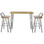 Christopher Knight Home Denali Outdoor Industrial Acacia Wood Bar Set with Finished Iron Frame, Teak Finish / Rustic Metal
