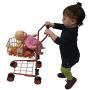 Toy Shopping Cart for Kids and Toddler - Includes Food - Folds for Easy Storage Metal Frame