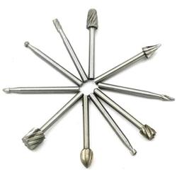 XT AUTO 10Pcs High Speed Steel Burr Bits Rotary Carving Burs Woodworking Rotary File Set for Metal Rotary Files Bit Wood Cutting Burrs Set