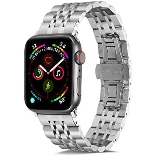 Shangpule Compatible for Apple Watch Band 38mm 42mm 40mm 44mm, Stainless Steel Metal Replacement Wrist Strap Compatible for Iwatch Series 6, Series 5, Series 4, Series 3, Series 2, Series 1