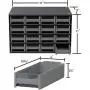 Akro-Mils 16-Drawer Steel Parts Craft Storage Cabinet Hardware Organizer, 19416, (17-Inch W x 11-Inch D x 11-Inch H), Gray Cabinet, Blue Drawers
