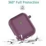 Airpods Case , BELONGME Airpods Silicone Case Cover with Keychain, 360°Protective AirPods Accessories Kits Shockproof Airpods Case Compatible with Apple Airpods 2 &1 (Front LED Visible) Burgundy