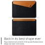 Mujjo Sleeve for New MacBook Pro 16-inch, 15'' MacBook Pro (4th Gen) | Anti-Peel Felt, Vegetable Tanned Leather Flap, Storage, Card Pocket (Tan)