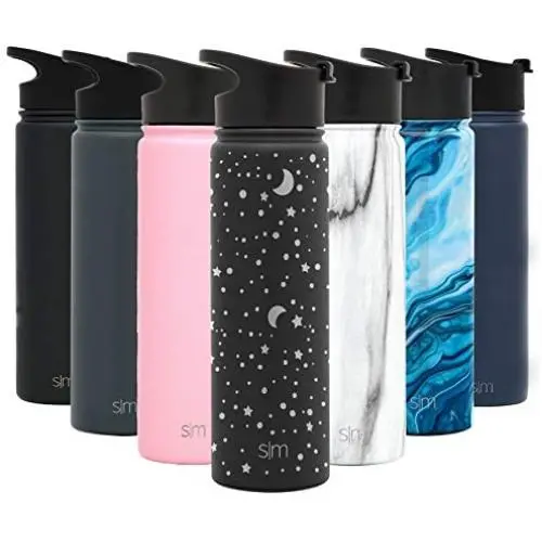 Simple Modern 22 Ounce Summit Water Bottle - Stainless Steel Tumbler Metal Flask +2 Lids - Wide Mouth Double Wall Vacuum Insulated Leakproof Engraved: Lunar Simple Modern 22 Ounce Summit Water Bottle - Stainless Steel Tumbler Metal Flask +2 Lids - Wide Mouth Double Wall Vacuum Insulated Leakproof Engraved: Lunar