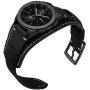 Leotop Compatible with Samsung Galaxy Watch 42mm/Galaxy Watch 3 41mm/Active 40mm/Active 2 40mm 44mm/Gear S2 Classic Bands 20mm Replacement Genuine Leather Cuff Strap with Metal Buckle Men Women(Black)