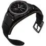 Leotop Compatible with Samsung Galaxy Watch 46mm/Gear S3 Frontier/Galaxy Watch 3 45mm/Classic Bands, 22mm Replacement Genuine Leather Cuff Strap with Stainless Steel Metal Buckle for Men Women (Black)