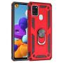 SWP for Samsung Galaxy A21S Case, Dual Layer Shock-Absorption Armor Cover,Full-Body Protective Case with Metal Ring Holder Kickstand for A21S (red)