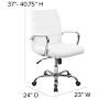 Flash Furniture Mid-Back White LeatherSoft Executive Swivel Office Chair with Chrome Base and Arms