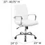 Flash Furniture Mid-Back White LeatherSoft Executive Swivel Office Chair with Chrome Base and Arms