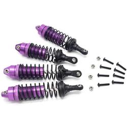 GDOOL Aluminum Alloy Shock Absorber Assembled Full Metal Oil Filled Shocks Front & Rear Replacement of SLA014 for 1/10 Slash 4x4 4WD Upgrade (4-Pack) （Purple)