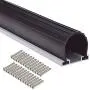16FT Heavy-Duty U Ring Shape Universal Garage Door Bottom Seals Rubber with Pre-drilled Aluminum Track Retainer Base Kit (16ft, Black) 16FT Heavy-Duty U Ring Shape Universal Garage Door Bottom Seals Rubber with Pre-drilled Aluminum Track Retainer Base Kit (16ft, Black)