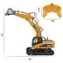 TEMA1985 Remote Control Excavator Toys with Metal Shovel 15 Channel Full Functional RC Construction Vehicles with Lights & Sound 2.4Ghz 2 Batteries Construction Tractor for Boys Girls Kids TEMA1985 Remote Control Excavator Toys with Metal Shovel 15 Channel Full Functional RC Construction Vehicles with Lights & Sound 2.4Ghz 2 Batteries Construction Tractor for Boys Girls Kids