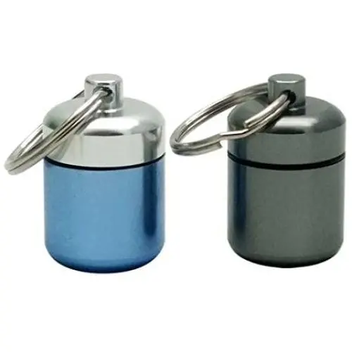 FAYALA Waterproof Aluminum Pill Case Box Aluminum Pill Container Metal Pill Box Case (Blue and Gray) FAYALA Waterproof Aluminum Pill Case Box Aluminum Pill Container Metal Pill Box Case (Blue and Gray)