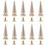 Uviviu 20 Pcs 29mm Spike and Studs, Metal Rivet Screw on Cone for Leather Crafts Punk DIY Clothing (Gold)