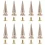 Uviviu 20 Pcs 29mm Spike and Studs, Metal Rivet Screw on Cone for Leather Crafts Punk DIY Clothing (Gold)