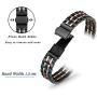 STIROLL Thin Replacement Band Compatible for Apple Watch 38mm 40mm 42mm 44mm, Stainless Steel Metal Wristband Women Men for iWatch SE Series 6/5/4/3/2/1 (Black+Rose Gold, 38mm/40mm)