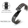 STIROLL Thin Replacement Band Compatible for Apple Watch 38mm 40mm 42mm 44mm, Stainless Steel Metal Wristband Women Men for iWatch SE Series 6/5/4/3/2/1 (Black+Rose Gold, 38mm/40mm)