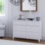 Storkcraft Moss 6 Drawer Universal Double Dresser (White) - Bedroom Furniture Storage, Modern Farmhouse Style, Sturdy and Durable Wood Construction, 6 Deep Spacious Drawers, Steel Hardware