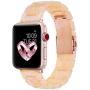 V-MORO Compatible Apple Watch Band 38mm 40mm Women - Resin Apple Watch Band Bracelet Metal Stainless Steel with Gold Buckle for Apple Watch Series 5 Series 4 Series 3 Series 2 - Pearly Floral Pink