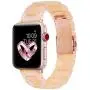 V-MORO Compatible Apple Watch Band 38mm 40mm Women - Resin Apple Watch Band Bracelet Metal Stainless Steel with Gold Buckle for Apple Watch Series 5 Series 4 Series 3 Series 2 - Pearly Floral Pink