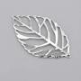 Baosity 30 Pieces Hollowed Leaf Shape Bail Charms for Earring Drops DIY Crafts Accessory Jewelry Making Findings Crafts Ornaments Metal - Silver