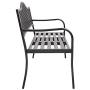 VINGLI 59'' Patio Garden Bench Table Outdoor Metal Park Benches,Cast Iron Steel Frame Chair Porch Path Yard Lawn Decor Deck