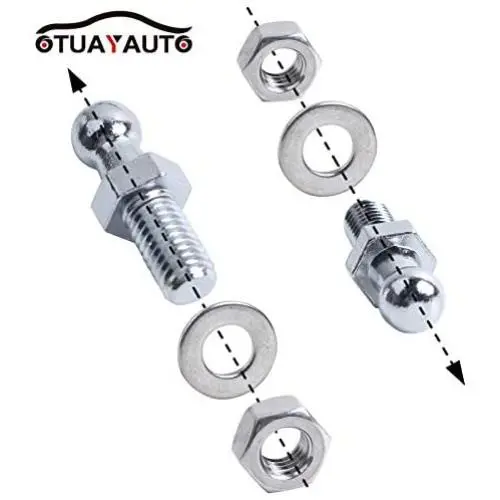 OTUAYAUTO 4Pcs 10mm Ball Studs With Hardware - 5/16-18 Thread x 3/5'' Long Shank - For Universal Gas Strut Lift Support OTUAYAUTO 4Pcs 10mm Ball Studs With Hardware - 5/16-18 Thread x 3/5'' Long Shank - For Universal Gas Strut Lift Support