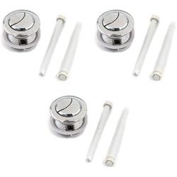 Tulead Dual Push Flushing Toilet Button Fit for 48-55mm Toilet Tank Button with Thread Plastic Round Silver