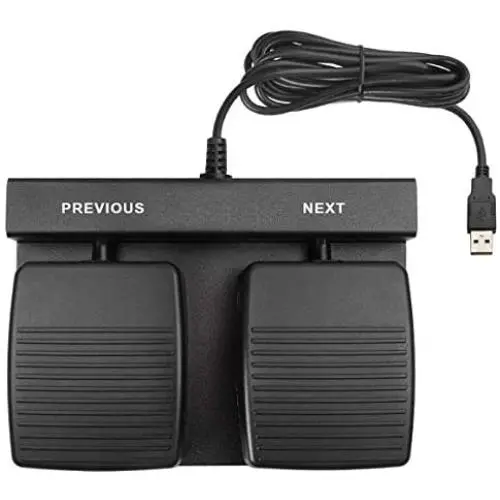 ECS USB PowerPoint Foot Pedal - Heavy Duty, Dual Button with Metal Base