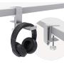 Foldable Headphone Hook Holder, Aluminum Headset Stand Hanger Clamp Under Desk Space Save Mount with Foldable Arm, Universal Fit All Headphones, Silver