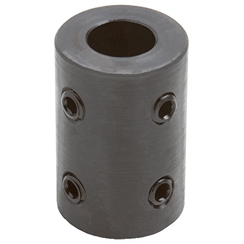 Climax Part RC-050-4H @ 90 Mild Steel, Black Oxide Plating Rigid Coupling, 1/2 inch bore, 1 inch OD, 1 1/2 inch Length, 1/4-20 x 1/4 Set Screw