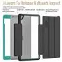 SEYMAC stock Case for iPad 8th/7th Generation 10.2 inch , Lightweight Shock-Proof Smart Cover Auto Sleep Wake with Stand [Screen Protector] for iPad 8th/7th Generation 10.2’’ 2020/2019 (Black/Green)