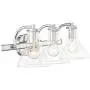 Sorren Modern Wall Light Polished Nickel Hardwired 20 1/2'' Wide 3-Light Fixture Curving Clear Glass for Bathroom Vanity Mirror - Possini Euro Design