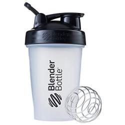 BlenderBottle Classic Shaker Bottle Perfect for Protein Shakes and Pre Workout, 20-Ounce, Clear/Black