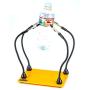KOTTO Third Hand Soldering Tool PCB Holder Four Magnetic Based Flexible Metal Arms Helping Hands Crafts Jewelry Hobby Workshop Helping Station Non-Slip Steel Weighted Base