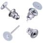 Outus 100 Pieces Stainless Steel Bullet Clutch Earrings Safety Backs and Blank Earring Pin Studs Findings Posts (Silver)