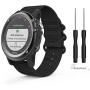 MoKo Band Compatible with Garmin Fenix 3, Fine Woven Nylon Adjustable Replacement Strap Fit Fenix 6X/Fenix 6X Pro/Fenix 3/Fenix 3 HR/Fenix 5X/5X Plus/D2 Delta PX/Descent mk1, Double Buckle Ring, Black