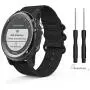 MoKo Band Compatible with Garmin Fenix 3, Fine Woven Nylon Adjustable Replacement Strap Fit Fenix 6X/Fenix 6X Pro/Fenix 3/Fenix 3 HR/Fenix 5X/5X Plus/D2 Delta PX/Descent mk1, Double Buckle Ring, Black
