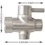 SmarterFresh Brass T-Valve Adapter Brushed Nickel Finish for Handheld Bidet - 3 Way Shut Off Valve Bidet Attachment, On Off Three Way Valve for Tee Adapter