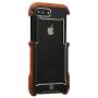 Bpowe for iPhone 7 Plus Wood Metal Frame Case, Drop Protection Ultra Thin Aluminum Metal Cover Protective Case Shockproof Dropproof Bumper Frame for Apple iPhone 7 Plus 5.5'' (Black)