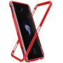 MME ASUS ROG 2 Phone Case Bumper Metal Luminous Rubber Corner Shockproof Full Body Protection with Tempered Glass Screen Protector and Anti-Scratch Carbon Fiber Skin Back (Red)