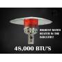 Hiland HLDS01-WCBT 48,000 BTU Propane Patio Heater w/Wheels and Table, Large, Hammered Silver
