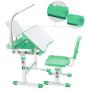 Mecor Kids Desk and Chair Set, Height Adjustable Childrens Sturdy Table, Student School Desks,Pencil Case,Bookstand (Green)