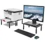 Hippo & Frog Large Metal Dual Monitor Stand Riser with Height Adjustable, 3 Units, Supports Dual Monitors, Printers, Laptops